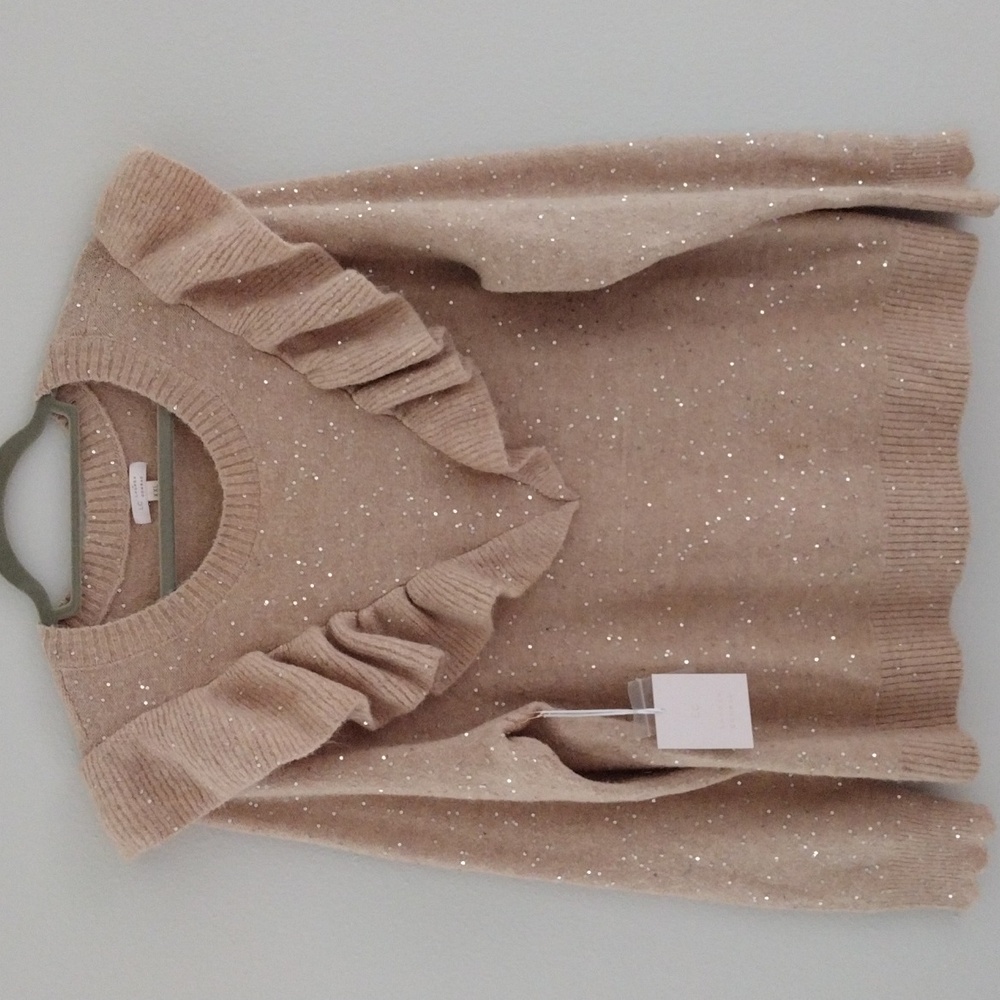 LC Lauren Conrad Women's Sweater. Sequin and Ruffles for a Cute Design. XXL